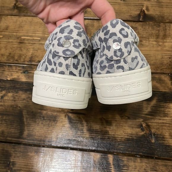 J/SLIDES NYC Leather Leopard platform sneakers - Picture 6 of 8